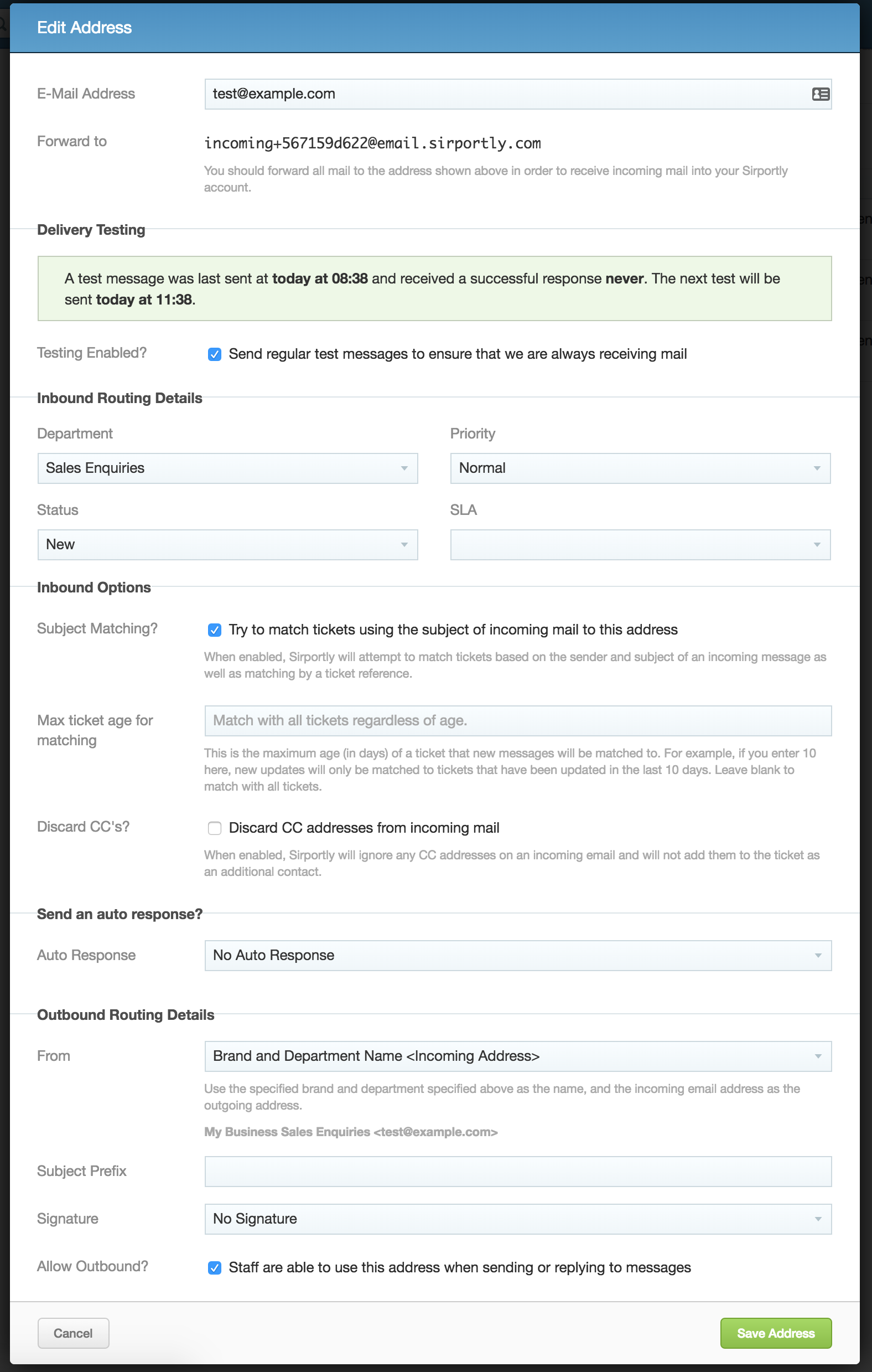 Routing Settings